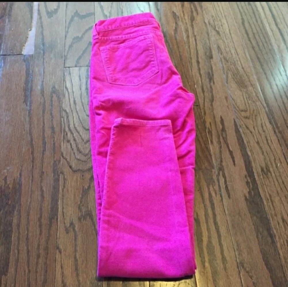 Low Rise Corduroy Skinny Pants Pink Y2K Fits Like Sz 0 90s Academia Preppy 🇺🇦